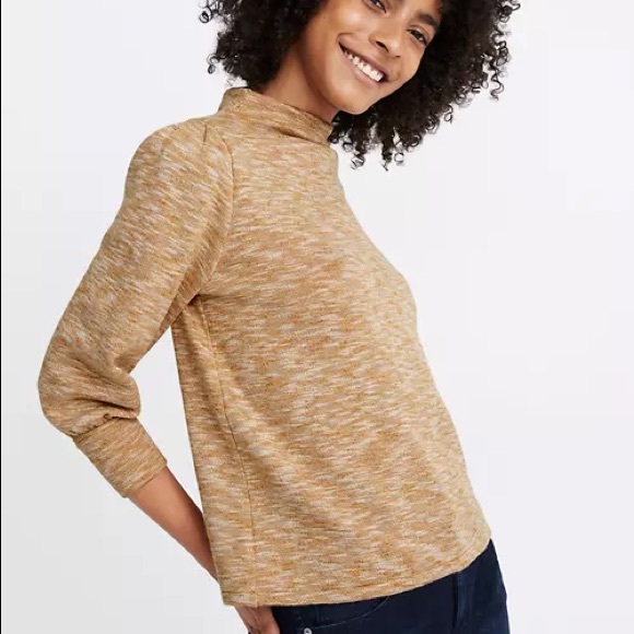 Madewell Gathered-Sleeve Mockneck Top - Picture 2 of 6